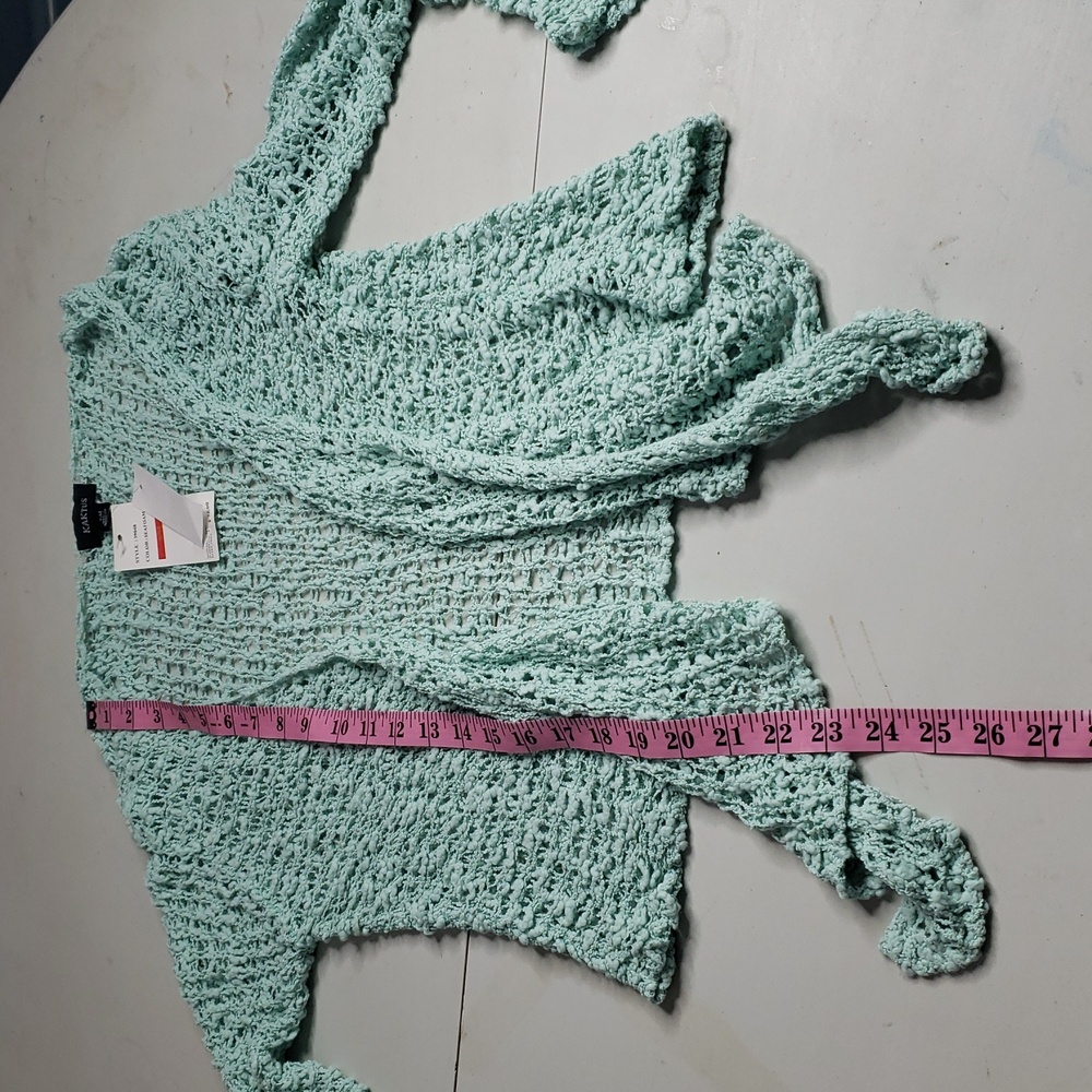NEW Kaktus Open Knit Soft Open Front Long Sleeves Cardigan Size S/M Beachy - Picture 13 of 16